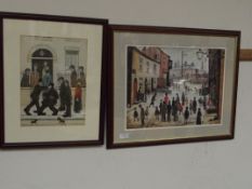Two framed Lowry prints