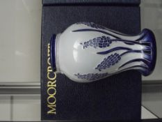 Moorcroft vase inverted baluster form, boxed, 10cm
