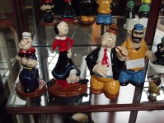 Wade figures of Popeye, Olive Oyl and Sweet-Pea, W