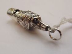 925 silver whistle in the form of a hounds head