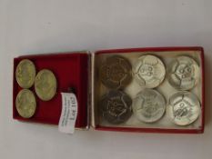Six 1996 World Cup £2 coins together with three