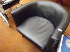 Leatherette tub chair