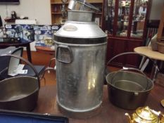 Reproduction galvanised milk churn