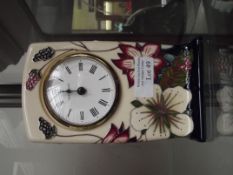 Moorcroft clock, Bramble Revisited pattern, 16cm