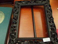 Chinese ebonised photograph decorated with dragons