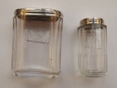 Two late Victorian dressing table bottles, the hal