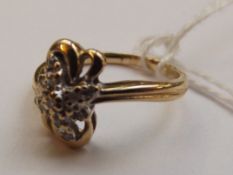 9 carat gold diamond and cluster dress ring