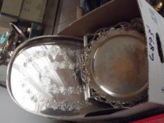 Assorted plated ware to include a large plated gal