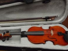 Cased violin