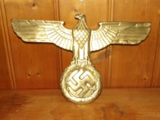 Brass eagle, German Wall Sign with swastika