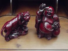 Red Buddha and red tiger