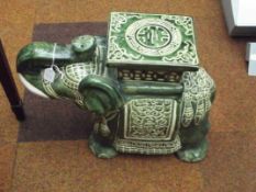 Ceramic elephant jardiniere stand