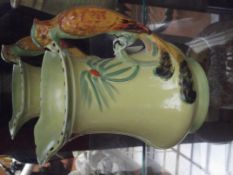 Burley ware water jug with stylised handle