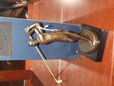 The Bronze Art Casting Co figure of a golfer, boxe