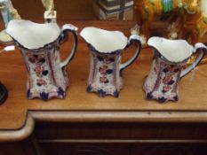 Three graduating jugs