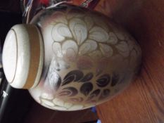 Large Poole lidded temple vase