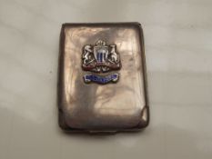 Silver enamelled match holder, S.S Orford