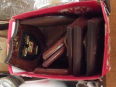 Ten various oak armorial wall shields