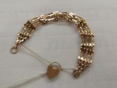 9ct gold gate bracelet 8.3 grams