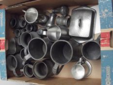 Collection of 19th century pewter tankards to inc