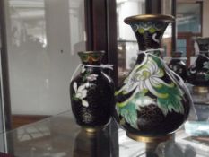 Two small cloisonne vases