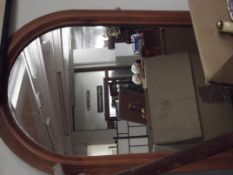 Pine framed arched mirror