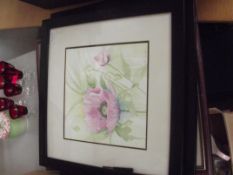 Pair of contemporary framed watercolours, a cottag