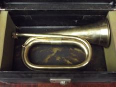 Vintage brass bugle boxed