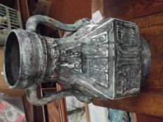 Studio pottery twin handle vase