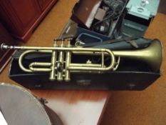 Vintage brass trumpet in a (original) case