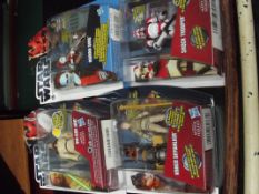 4 Star Wars figures, boxed