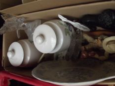 Assorted ceramics to include a Victorian blue and