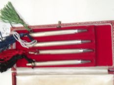 Collection of 4 sterling silver propelling pencils