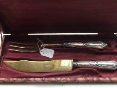 Silver handled fish knife and fork
