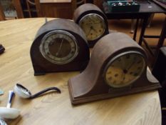 Three 1930s mantle clocks