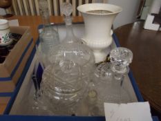 Various glassware to include three decanters, Wedg