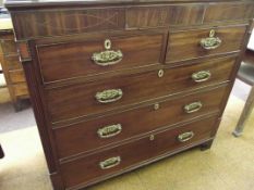19th century inlaid mahogany two over three chest