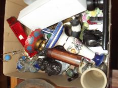 Assorted items ton include a Poole lidded box, bro