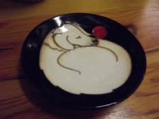 Moorcroft coaster in the Dog Tired pattern