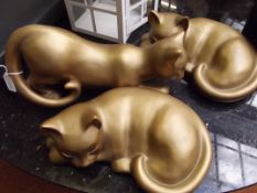3x ceramic cats