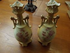 Pair of blush ivory vases