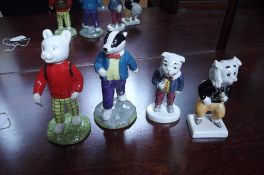 Four Beswick Rupert Bear figures
