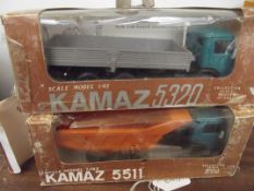 Two Kamaz collectable trucks
