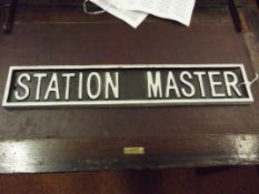 Cast iron Station Master sign