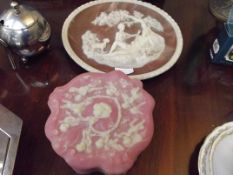 Incolay stone trinket box together with a sculptur