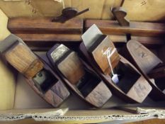 Six vintage wood planes