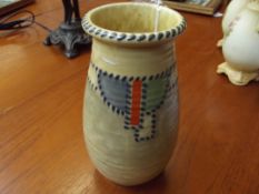 Crown Ducal Stitch pattern vase, possibly Charlott