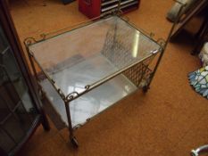 Ornate wrought metal tea trolley