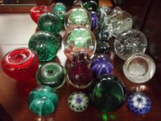 Collection of glass paperweights
