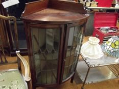 Edwardian corner display cabinet with leaded glass